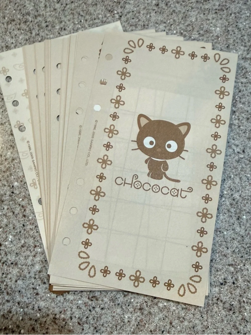 Sanrio Chococat NWT Planner Refill Pages 2005 Cute Rare Inserts